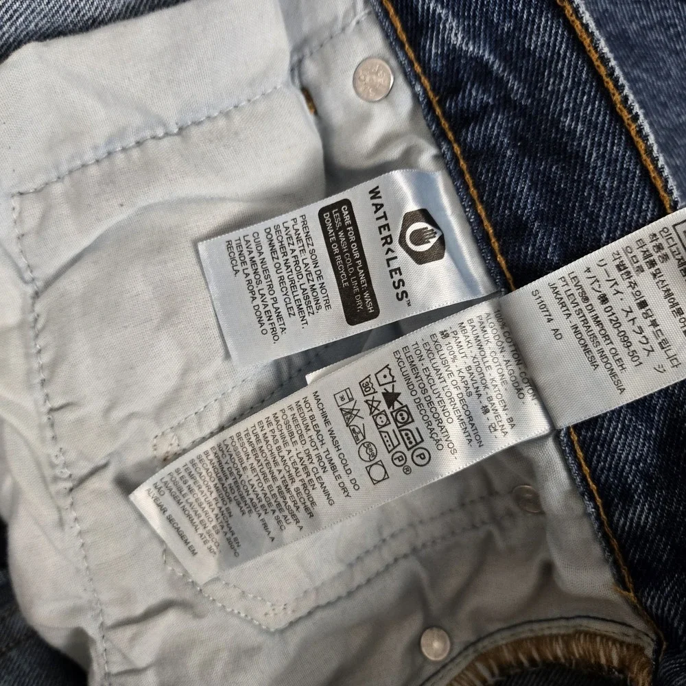 Levi's Jeans Womens 22W 501 90s Straight Denim Button Fly Classic Premium Blue
